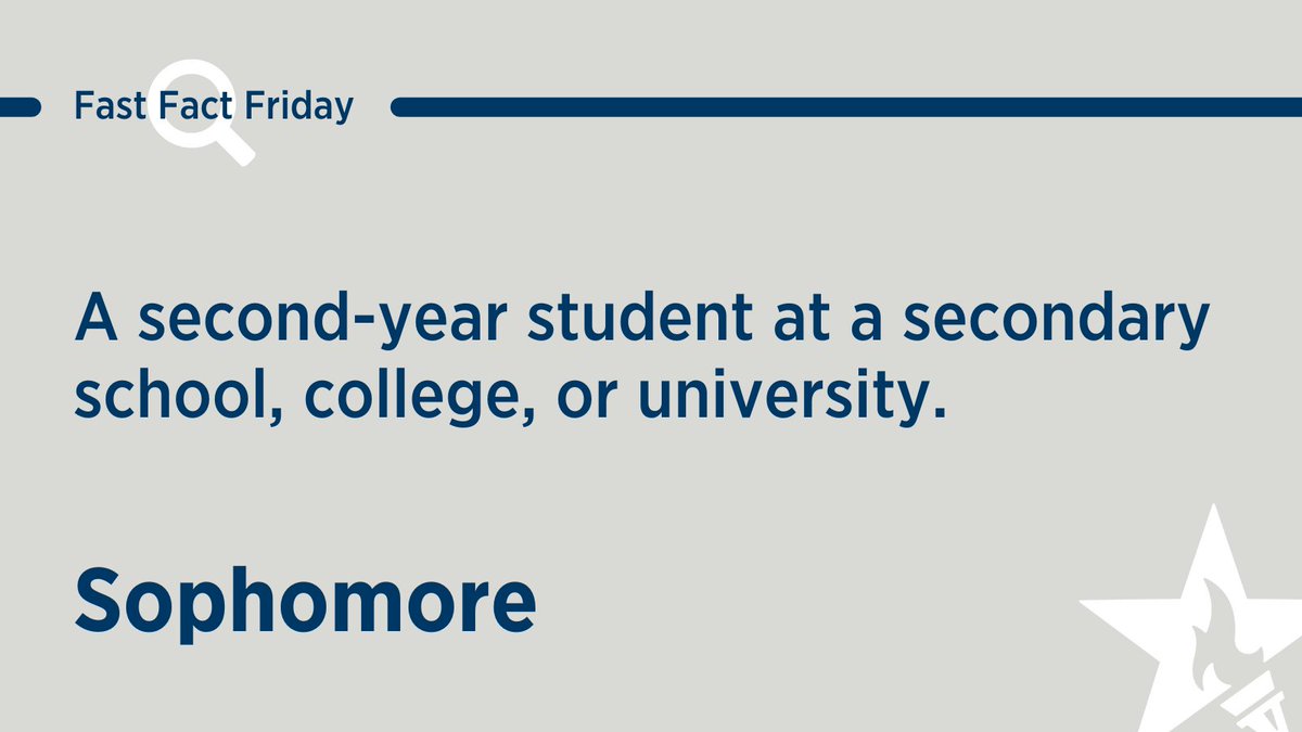 Ackano1's tweet photo. 💡 It’s #FastFactFriday!  Get to know the U.S. higher education system, one fact at a time.

▶️ Sophomore:  A second-year student at a secondary school, college, or university. https://t.co/WUdk8lBcal