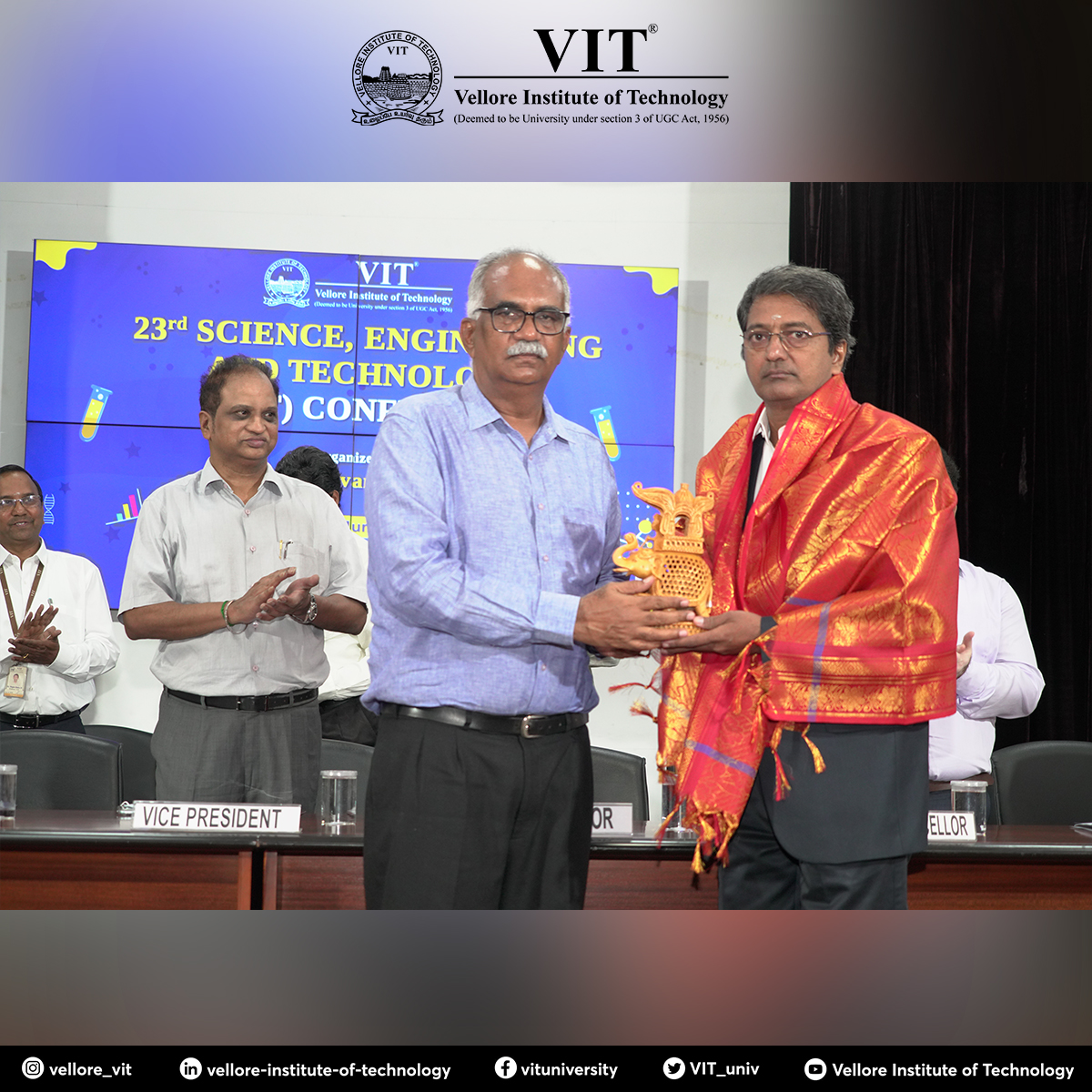 VIT_univ's tweet photo. #SAS organised the 23rd #Science, #Engineering, and #Technology (#SET) Conference on June 8th and 9th, 2023 to present their research ideas, and the keynote speaker, Prof. Ravindran, recommended students to concentrate their #research using #DesignThinking

#VIT #SETConference https://t.co/bRkv30zzOU