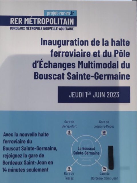 Échange avec <a href="/CBeaune/">Clément Beaune</a> sur les investissements de l’Etat 🇫🇷 pour le RER Métropolitain #bordeaux
Un projet soutenu ➡️ <a href="/NvelleAquitaine/">Nouvelle-Aquitaine</a> <a href="/gironde/">Gironde</a> <a href="/BxMetro/">Bordeaux Métropole</a> piloté par <a href="/SNCFReseau/">SNCF Réseau</a> et qui se concrétise chaque jour : 5 juin dernier mise en service d’une nouvelle gare 🚉 #leBouscat
