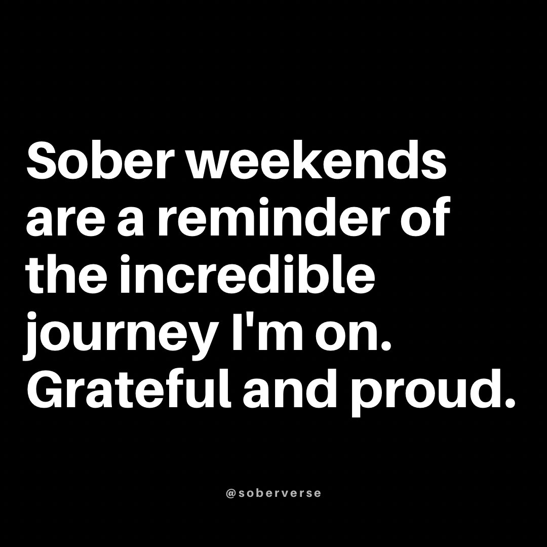 Drop a “HELL YEAH” for another Sober weekend coming up!
.
#grateful #soberaf #cleanandsober #soberisbetter #sobrietyjourney #addictionquotes #weekendvibes