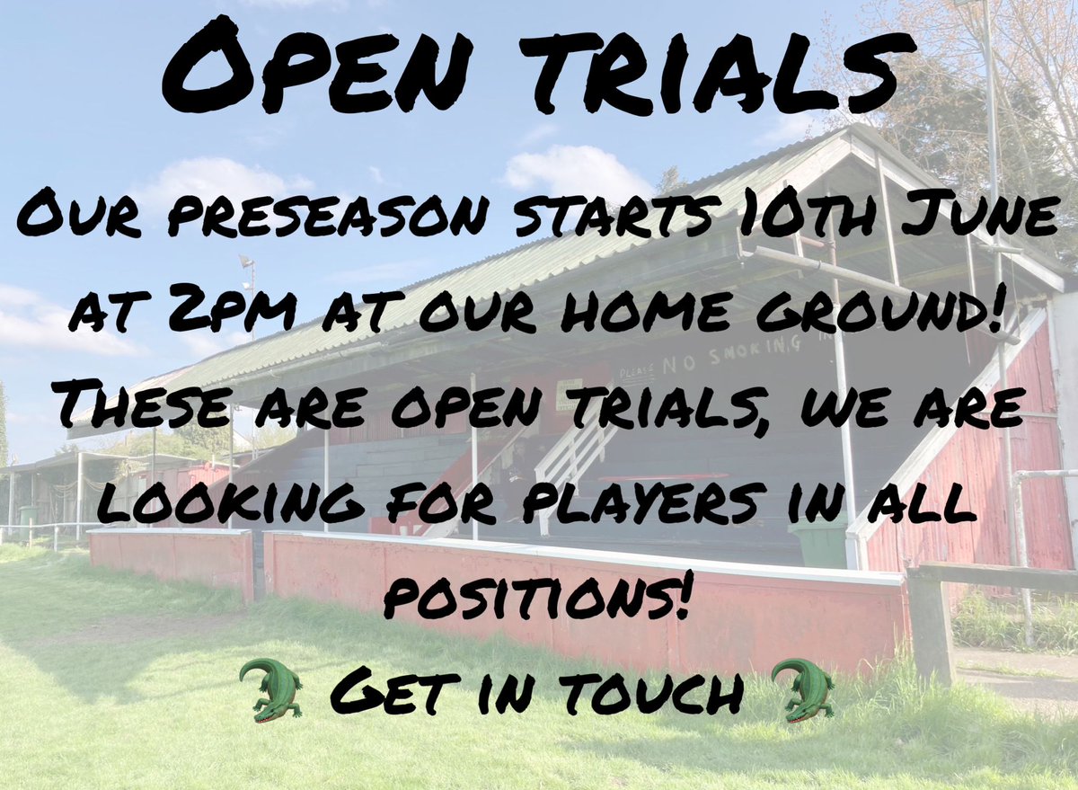 It all starts tomorrow 🐊
Looking for a new challenge? Not getting enough minutes at existing club ? Or looking for first adult team, then come along and see us.