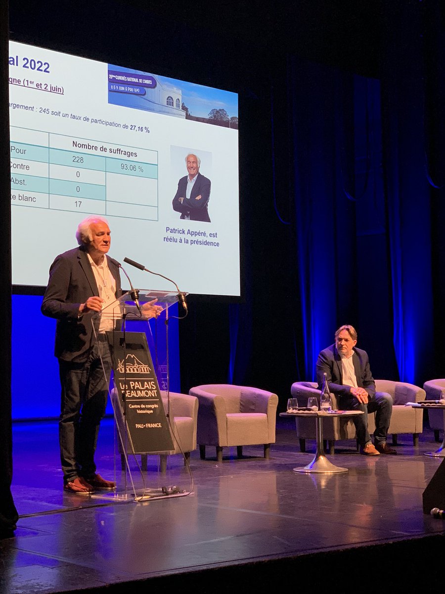 ReseauAndes's tweet photo. [#congresANDES] Assemblée Générale élective - Patrick Appéré, réélu Président de l’ANDES pour le mandat 2023 – 2026. À ses côtés 36 administrateurs et 4 suppléants élus pour travailler avec lui un projet ambitieux, fédérateur pour préparer l’héritage de 2024. https://t.co/LkQV1DPCRB