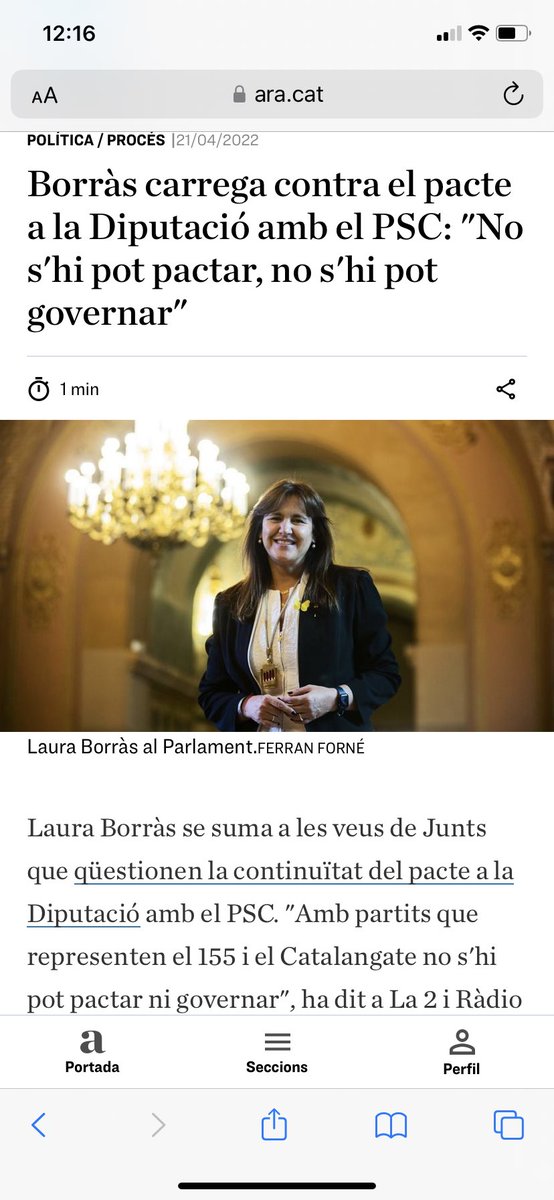 davidbonvehi's tweet photo. El 2019 alguns de Junts van fer la vida impossible a tots aquells que intentaven arribar a acords municipals amb el PSC o defensavem el pacte a la Diputació. Ara ja no ho fan. Ara els mateixos pacten fins i tot amb PP i C’S i tan tranquils. Com canvien les coses amb poc temps. https://t.co/t99RgLGClh