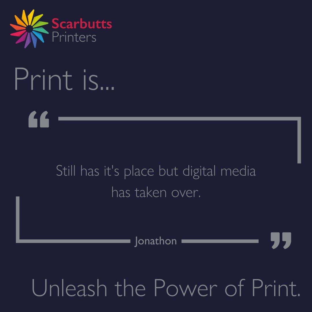 #Print… “Still has its place but #digital media has taken over.

Research reveals that people value something they can touch and see 24 per cent more highly than something they can only see.

What do you agree with? 

#advertising #marketing #marketingmix #printvsdigital