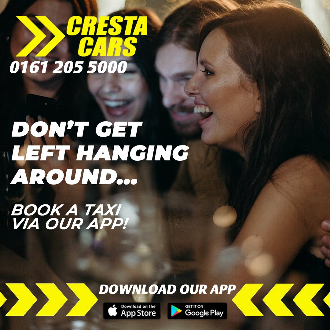 Heading out this Friday night? Pre-book your taxi &amp; let us be your designated driver.

Download the app to beat the call queues onelink.to/crestacarstaxi
0161 205 5000
Crestacars.co.uk
.
.
.
.
#weekend #crestacars #taxi