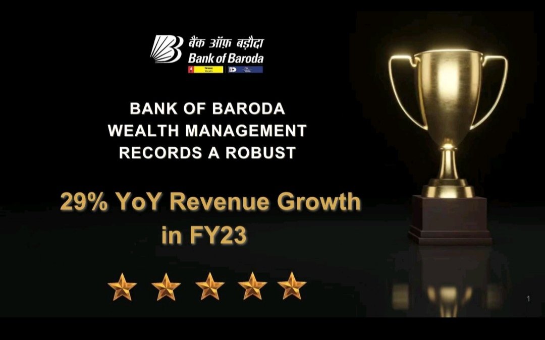 #BankofBaroda Wealth Management records a robust 29% YoY Revenue Growth. #WealthManagement #PrivateBanking #BarodaRadiance