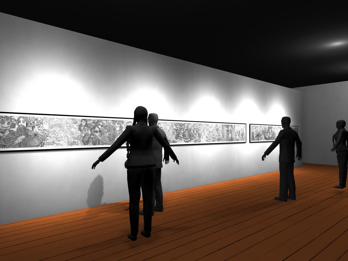 FedericoSolmiNY's tweet image. 3D simulation of my upcoming solo exhibit at @NUBlockMuseum 
in Chicago, can’t wait 
Federico Solmi “The Great Farce” Sept 24 - December 8, 2024 
#FedericoSolmi #videoinstallation #videoart
