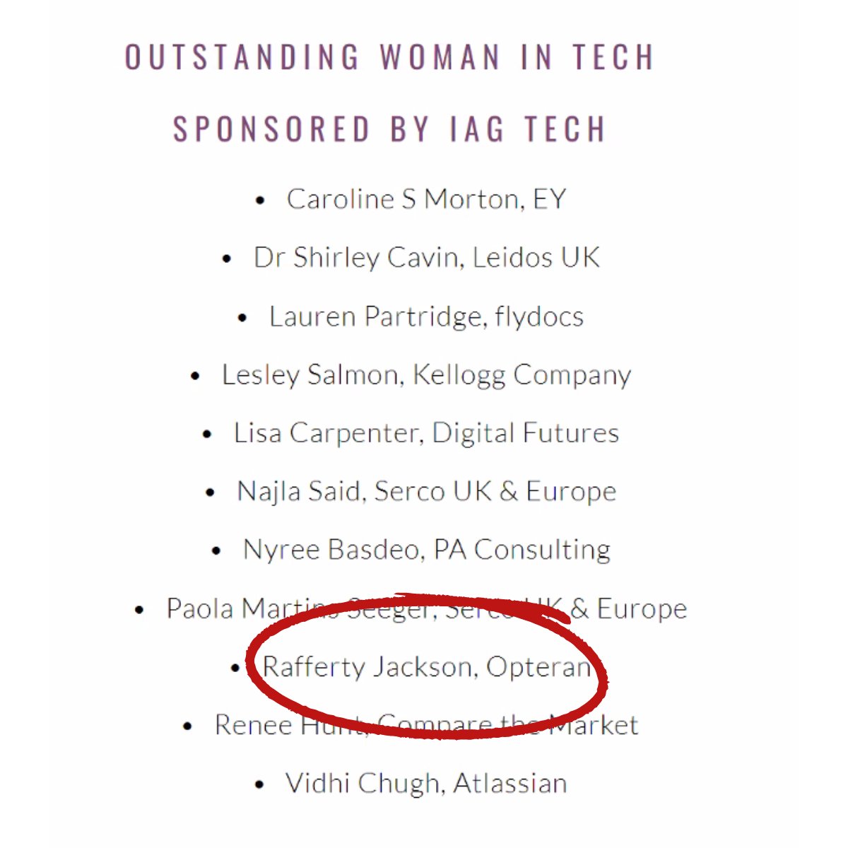 Opteran Technologies (@opterantech) on Twitter photo <a href="/opterantech/">Opteran Technologies</a>'s Rafferty Jackson nominated alongside EY, Atlassian, Leidos, Kellogg, PA and Serco, as finalists for the 2023 Outstanding Women in Tech Award! #womenintech #WITEAwards #WomenInSTEM #Robotics #NaturalIntelligence #womenempoweringwomen #diversity #culture <a href="/opterantech/">Opteran Technologies</a>'s Rafferty Jackson nominated alongside EY, Atlassian, Leidos, Kellogg, PA and Serco, as finalists for the 2023 Outstanding Women in Tech Award! #womenintech #WITEAwards #WomenInSTEM #Robotics #NaturalIntelligence #womenempoweringwomen #diversity #culture