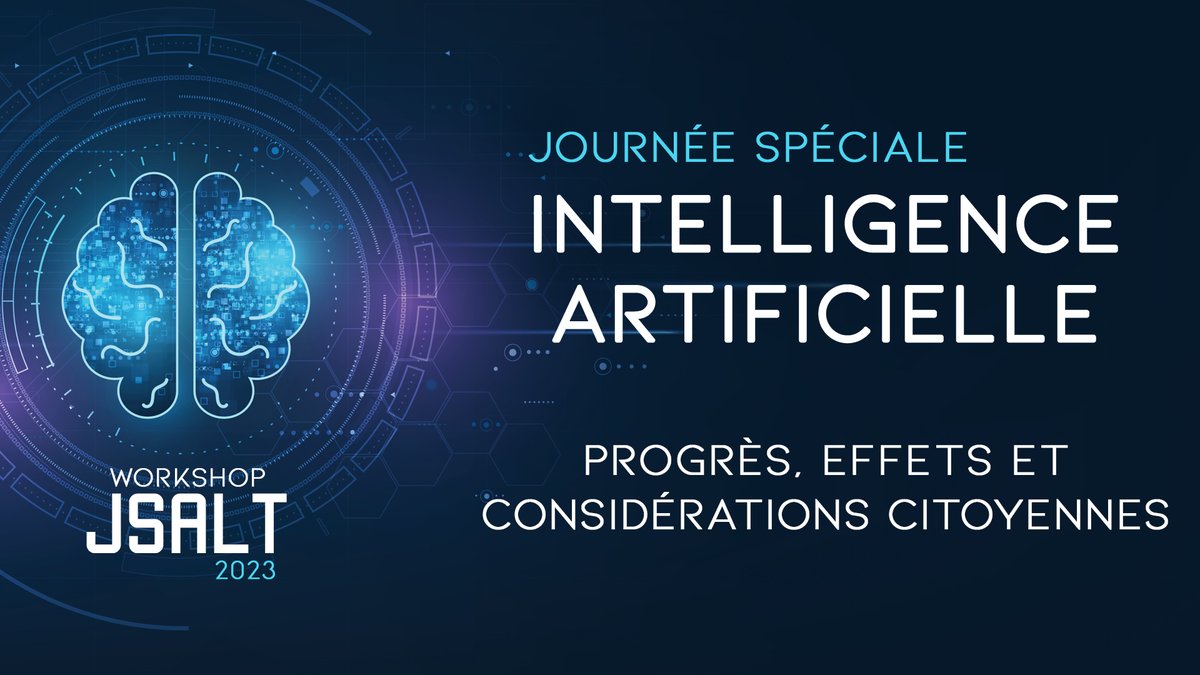 📢 Journée 100% #IntelligenceArtificielle 
Progrès, effets et considérations citoyennes :
✅  De nouveaux usages permis par les progrès récents ?
✅  Quels challenges pour l’acceptabilité ?

📅  26.06.2023
🚩  Ciné Pathé Le Mans
🎟  GRATUIT
Inscription 👉 swll.to/nvOVN