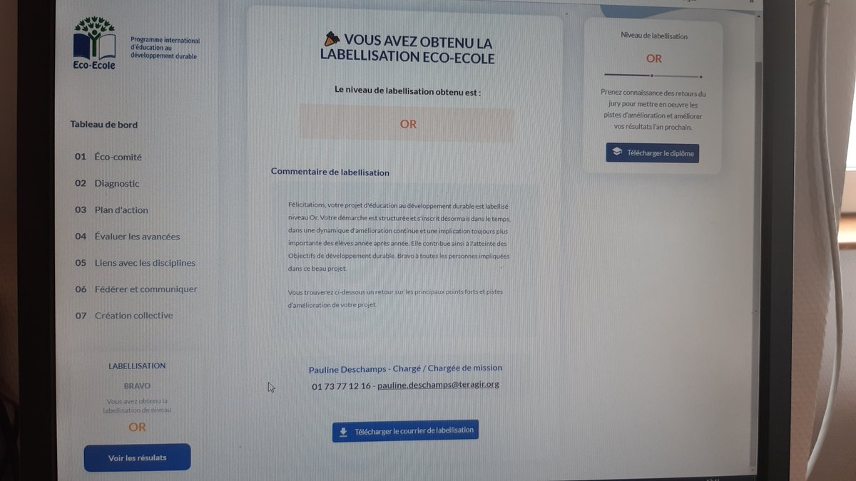 CChalandray's tweet photo. #Eco_ecole #classedehors #education #enseignement
L'école a obtenu de nouveau le niveau or cette année scolaire pour le travail mené sur l'eau. Bravo pour le travail des élèves et merci à tous les participants. https://t.co/cjLeOJ45aM