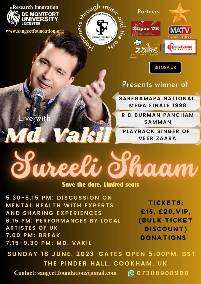 Great event in creating Mental Health Awareness. Please support if you can. I’ll be speaking with the organiser of the event and founder of @SangeetFoundn Global Jayanta Ray tomorrow at 5:15 PM on Unity 101. 🙌🙌