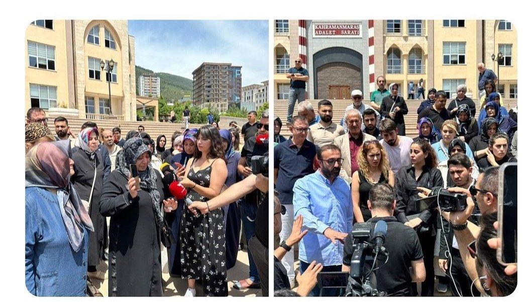 Ebrar Sitesinde hayatını kaybedenlerin aileleri Kahramanmaraş adliye sarayı önünde basın açıklaması yaptı, acılarını ve taleplerini paylaştı. Yalnızca Ebrar değil tüm Kahramanmaraş için sesimiz gür çıkmalı.🙏
