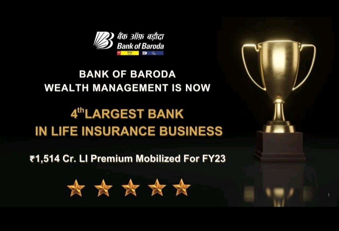 #BankofBaroda Wealth Management is now 4th largest bank in terms of #lifeinsurance business. #WealthManagement #PrivateBanking #LifeInsurance #IndiaFirstLifeInsuranceCompanyLimited