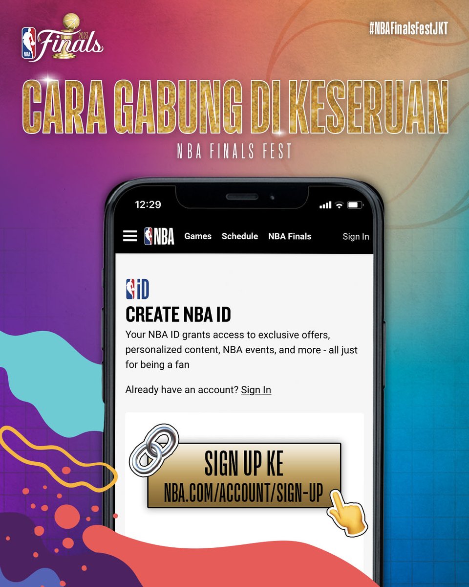 NBA_Indonesia's tweet photo. Buat nikmatin #NBAFinalsFestJKT yang acaranya GRATIS ini, kamu cukup SIGN UP ke NBA APP 🔗 https://t.co/g7xsvWoIL3 !  😎

Sampai jumpa!

#NBAFans #NBA #NBAIndonesia #NBAFinals #Basketball #mblocspace #NBAFans https://t.co/2gF5AlEhp0