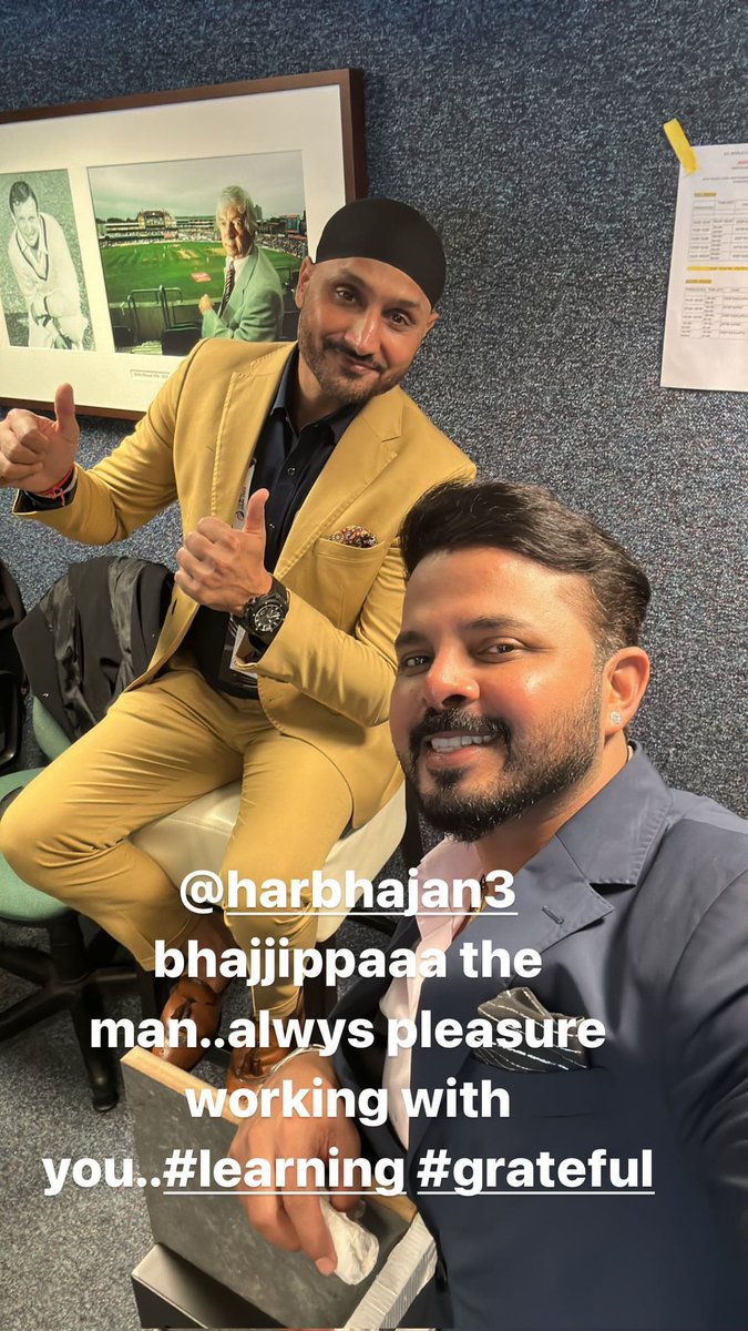 CutySuni's tweet photo. The best brother's duo commentor @sreesanth36 @harbhajan_singh 
 love to see both of them as a commentor . 

#AskStar #starsports #sreesanth  #SreeTheHero #INDvAUS https://t.co/YvXpkPfAZl