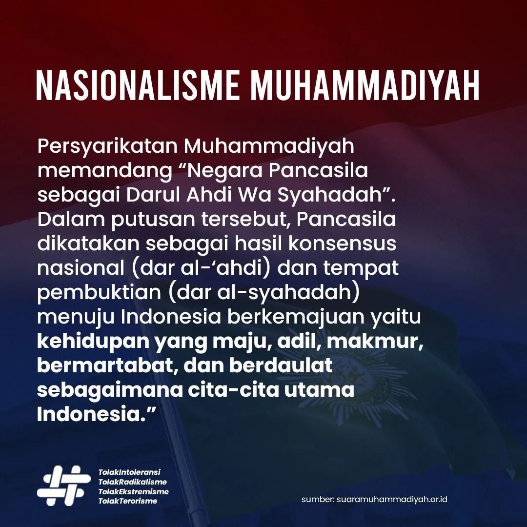 Nasionalisme Muhammadiyah.

#tolakintoleransi #tolakkhilafah #tolakradikalisme #tolakterorisme #kalimantan #kaltara #kaltarabersatu #pancasila #nkri #muhammadiyah #nadlatululama #toleransi #toleransiberagama