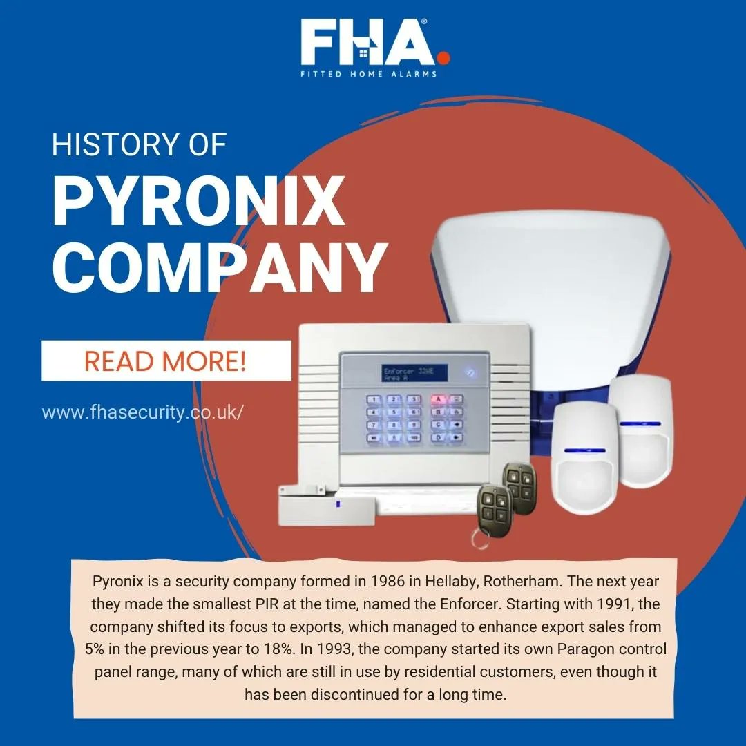 FHAsecurity's tweet photo. #Pyronix is a #securitycompany formed in 1986 in #Hellaby, #Rotherham. The next year they made the smallest PIR at the time, named the Enforcer. 

Pyronix has over 35 years of experience in the #security industry.

More Details: https://t.co/Q1tjMh3ihg https://t.co/NxyELnHnVB