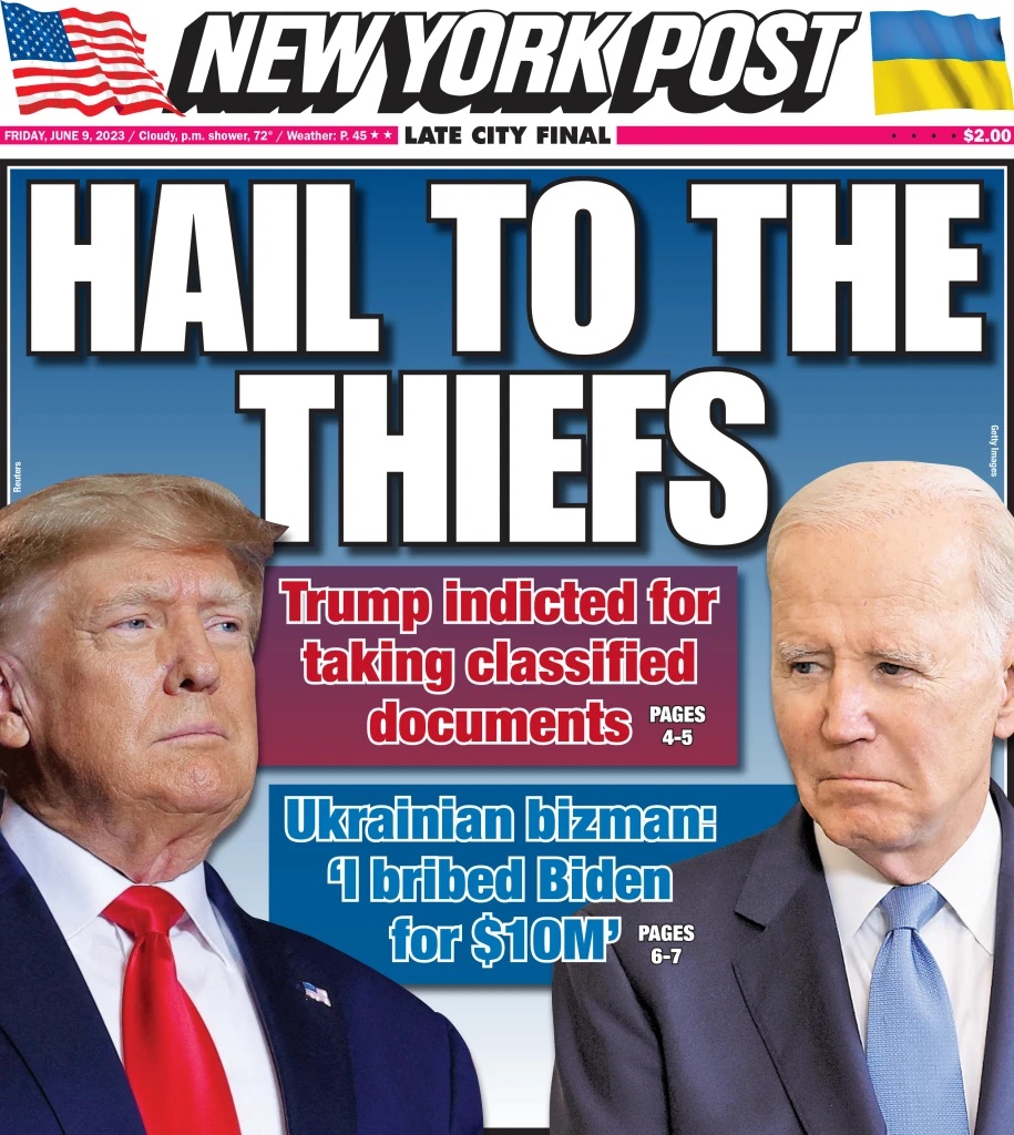 Today's cover: Trump indicted on 7 charges — including under Espionage Act — in Mar-a-Lago classified documents case trib.al/tF2L3iD