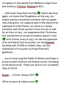 jhow_maddy_2014's tweet photo. @londonirish Emotion a bit bigger than Tweet field…. Thank you all for so much. Off to sit down. 💚☘️ https://t.co/H9e6F1cPEd