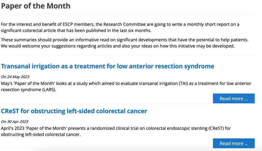 You can find a new highlighted manuscript in the #PaperOfTheMonth section of the ESCP website every month.

What are you waiting to read about in the latest issue?

escp.eu.com/research/paper…

#ColorectalSurgeryEducation #MissionExcellence #SoMe4Surgery