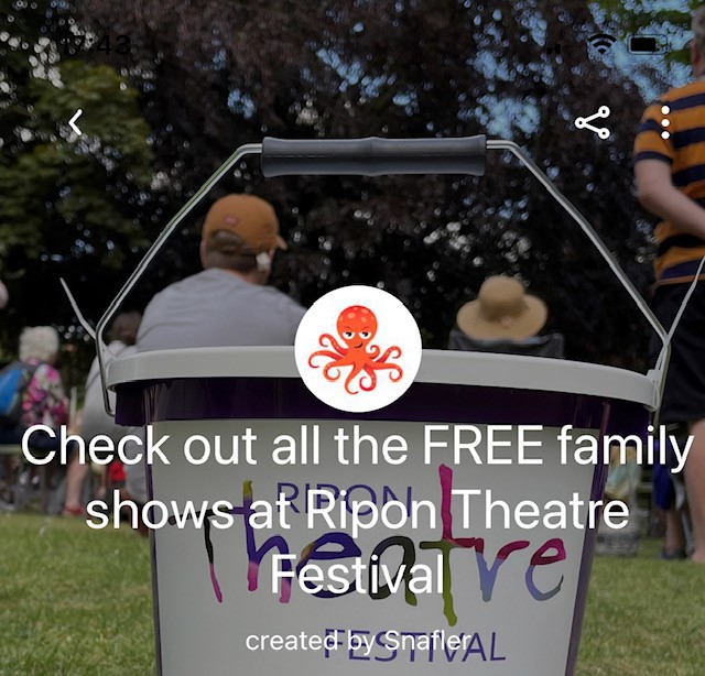 This Saturday and Sunday there are loads of free shows to see. app.snafler.com 
#RiponTheatreFestival #VisitYorkshire #theatre #visitriponyorkshire
ripontheatrefestival.org
