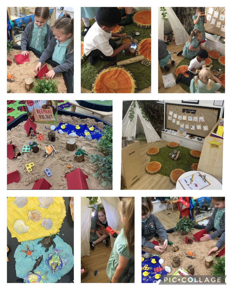 This week we have been exploring our new topic ‘where in the world?’. The children have enjoyed discussing  their own experiences such camping, beach holidays and caravans. The children have particularly enjoyed playing in the role-play area which is now a ‘campground’ 🏕