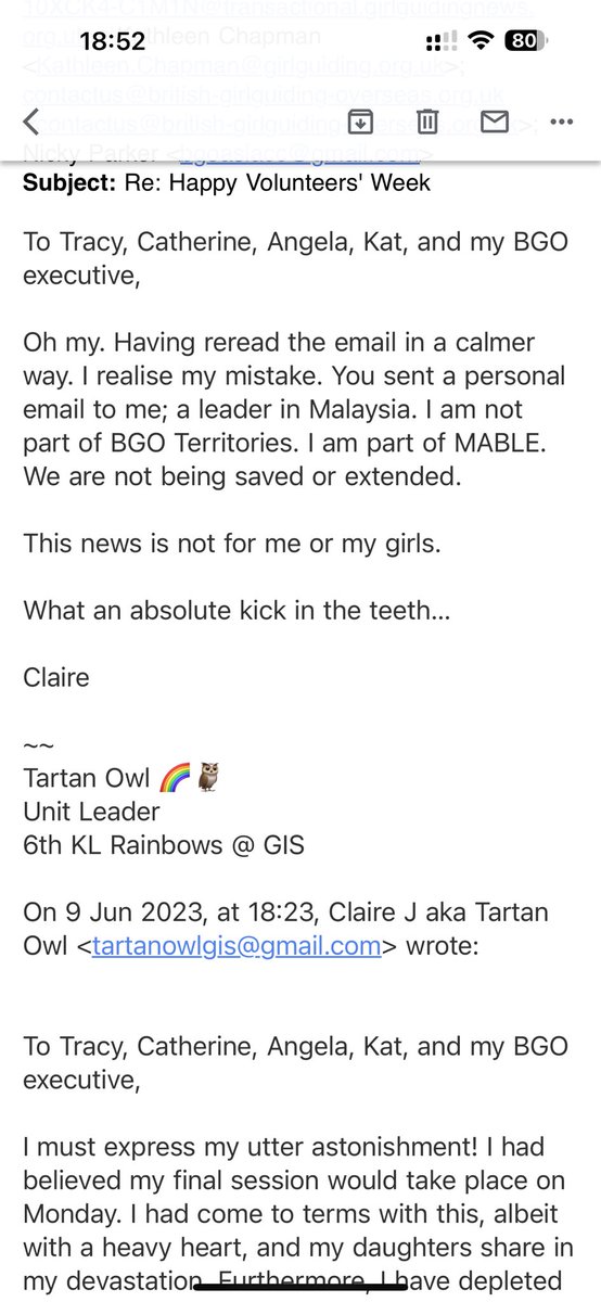 ClaireJ_KL's tweet photo. [3 of 5] 
Then the realisation sets in they did not mean MABLE countries…just territories! #sailingwithbgo #uncaring #safeguardingissue @Girlguiding @GirlguidingKL https://t.co/Dm2aSpG5Tv