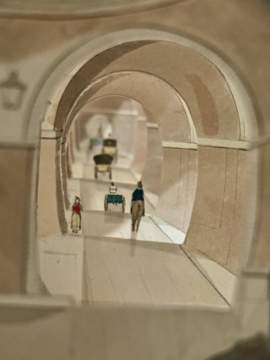 drdan_o's tweet photo. My 20 items for #MoLD20 - 19: Thames Tunnel Peepshow: The penultimate item - a curious cut-paper peepshow by S. Gouyn from 1827 allowing the owner to gaze down the tunnel which would not be completed until 1843. The carts depicted would not be allowed in the actual tunnel #Brunel https://t.co/jvoZN3mXox
