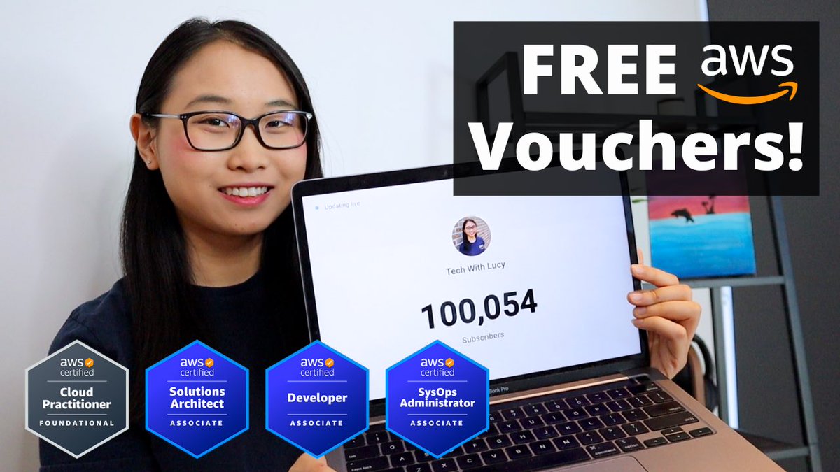 I’m giving away 20 FREE AWS Certification Exam Vouchers!

Here’s how you can enter ⬇️