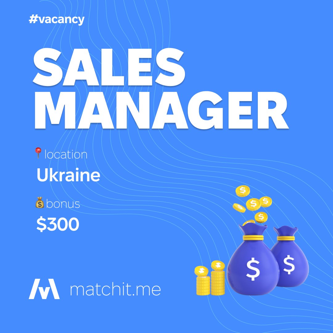 Colleagues, happy Friday!
Matchit.me is looking for a Sales Manager!
📌 Location: Kyiv, Ukraine 🇺🇦
🎉 bonus: $300

Get more details from the link => app.matchit.me/ua/vacancies/5…

#MatchitMe #job #vacancies #sales #IT #kyiv #ukraine #bonus #recruiter #bonus #cv #referral