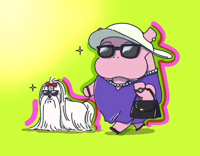 セレブなワンちゃんとカバさん