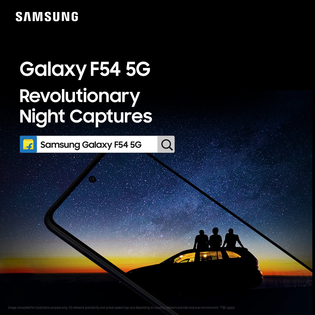 Unleash your creativity with the #SamsungGalaxyF54 5G Nightography camera. From capturing mesmerizing nightscapes to stunning portraits, this smartphone empowers you to push the boundaries of photography. Pre-order now on @Flipkart  soar. @SamsungIndia