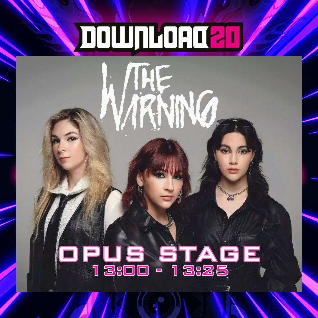 TheWarningAust's tweet photo. @TheWarningBand2 is bringing their high-energy rock show from the Error Tour to the Opus Stage at the
@DownloadFest Today!

🏟️ Castle Donington - Derby, UK
⏰ Fri 9th 1pm BST 🇬🇧
⏰ Fri 9th 10pm AEST🇦🇺

#TheWarningBand #ErrorTour2023 #PRSGuitars #SabianCymbals #SpectorBass https://t.co/bFIhCYvtJr