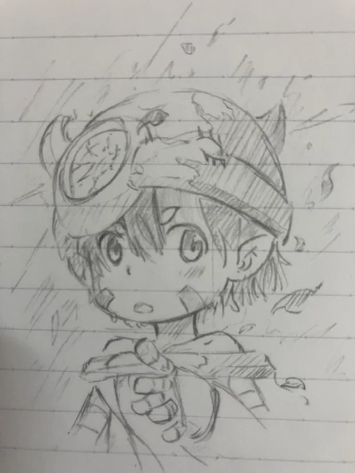 #MadeInAbyss  授業中の落書き とってもいい感じに行ったと思うレグくん