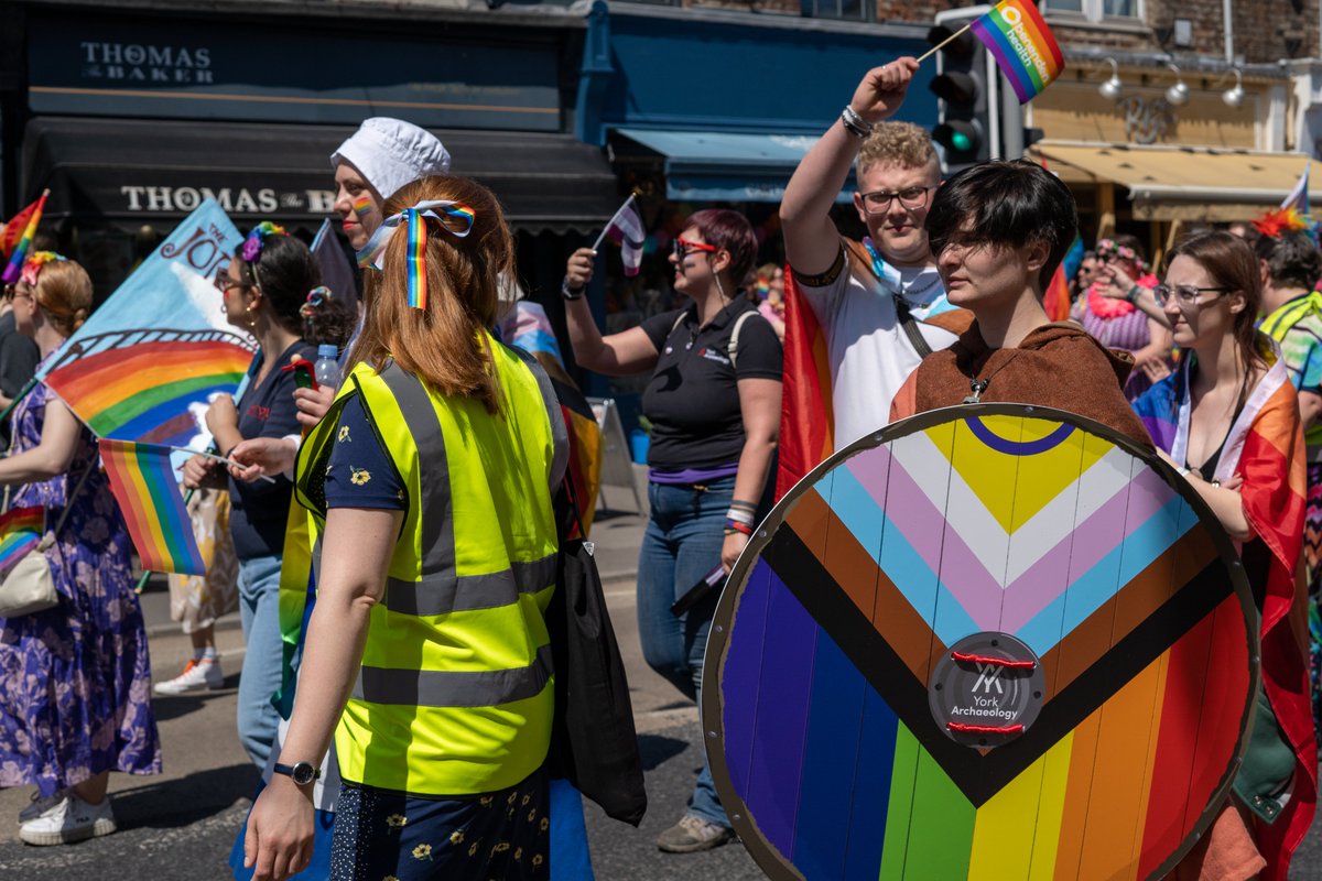 #ThrowbackThursday - Did you catch this year’s Pride Parade through York? York Archaeology is proud to have celebrated alongside everyone, showing our support for the LGBTQ+ community. #Pride2023 @VisitYork @YorkPride @YArchaeology