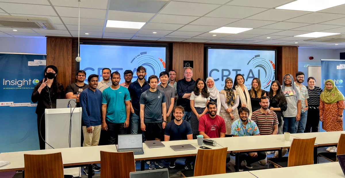 Unit for Natural Language Processing (@unlp_galway) on Twitter photo Finishing the <a href="/crt_ai/">Research Ireland CRT in Artificial Intelligence</a> training week in #NLProc on a high note. The students gave impressive presentations on projects covering Machine Translation, Offensive Language in Social Media and Suggestion Mining done during the week.
Well done all!! 👋👋👋👋👋👋👋 Finishing the <a href="/crt_ai/">Research Ireland CRT in Artificial Intelligence</a> training week in #NLProc on a high note. The students gave impressive presentations on projects covering Machine Translation, Offensive Language in Social Media and Suggestion Mining done during the week.
Well done all!! 👋👋👋👋👋👋👋