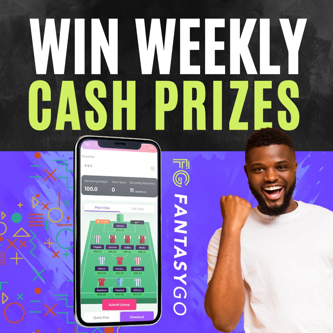 FantasyGo_sa's tweet photo. What exactly is FantasyGo? 🤔💭 FantasyGo is a fantasy sports platform with daily and weekly contests with big cash prizes 🏆💰

👉 For more information or to register, check out our site https://t.co/eJJFCVXBXZ

#LetsFantasyGo #Football #FPL https://t.co/ZNtwG0JQGf