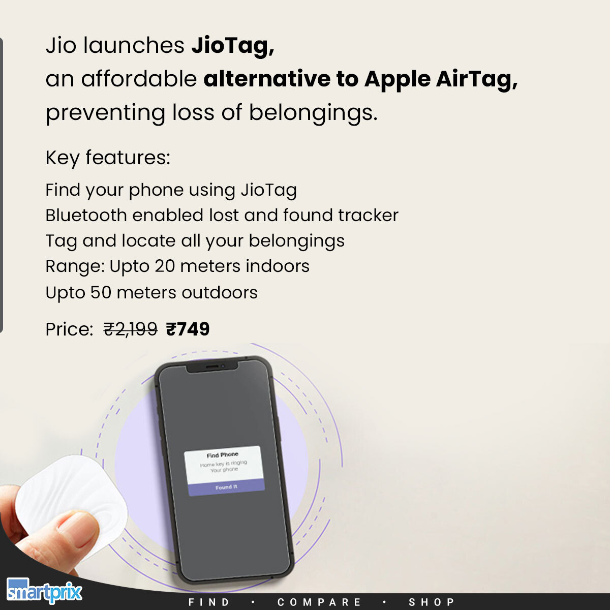 Smartprix on X: Indian tech enthusiasts now have JioTag as a