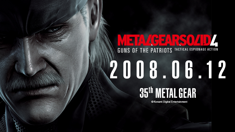 今から15年前の今日、2008年6月12日に『METAL GEAR SOLID 4 GUNS OF THE PATRIOTS』が発売されました。
#MGS4 #MG35th