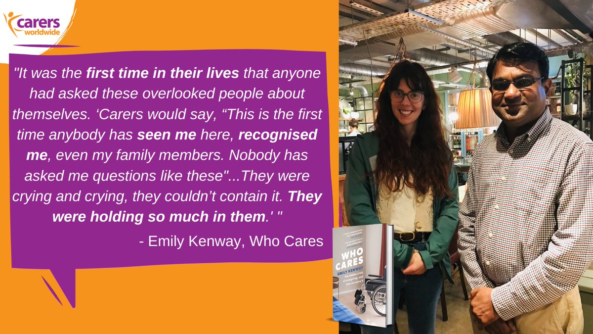 Our founder Anil Patil telling @emilykenway in her new book, Who Cares, about his initial research trip to India🇮🇳 & South Africa🇿🇦 and how #unpaidcares reacted to being seen and heard for the first time👇🏾

#CarersWeek #CarersWeek2023 #CommitToCarers