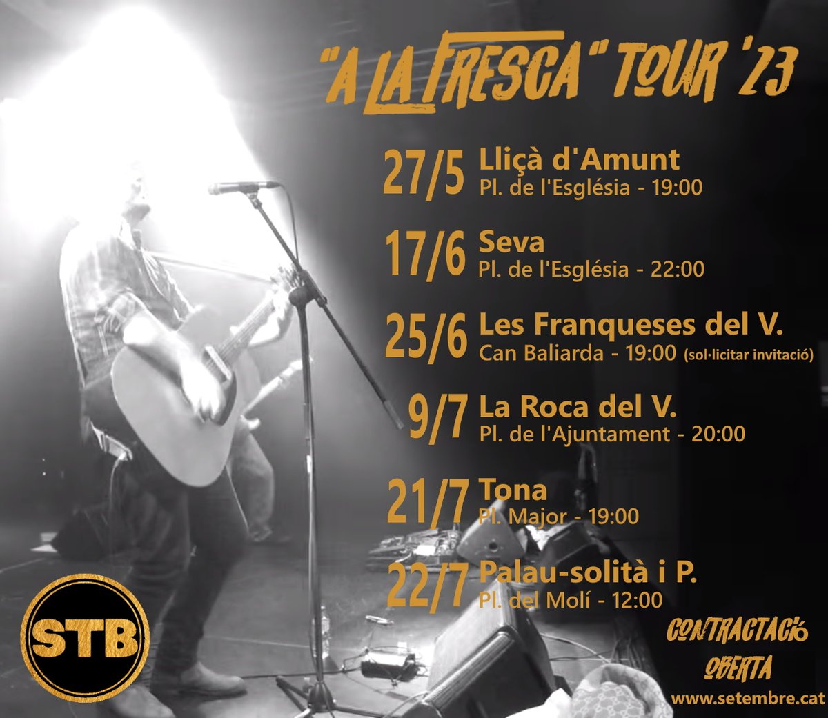 AL CARRER HI FALTA GENT!

Noves dates (i més per confirmar)!

#concerts #concert #gira #estiu #musica #catala #catalunya #vallesoriental #vallesoccidental #osona #lliçadamunt #seva #lesfranqueses #laroca #tona #palausolitaiplegamans