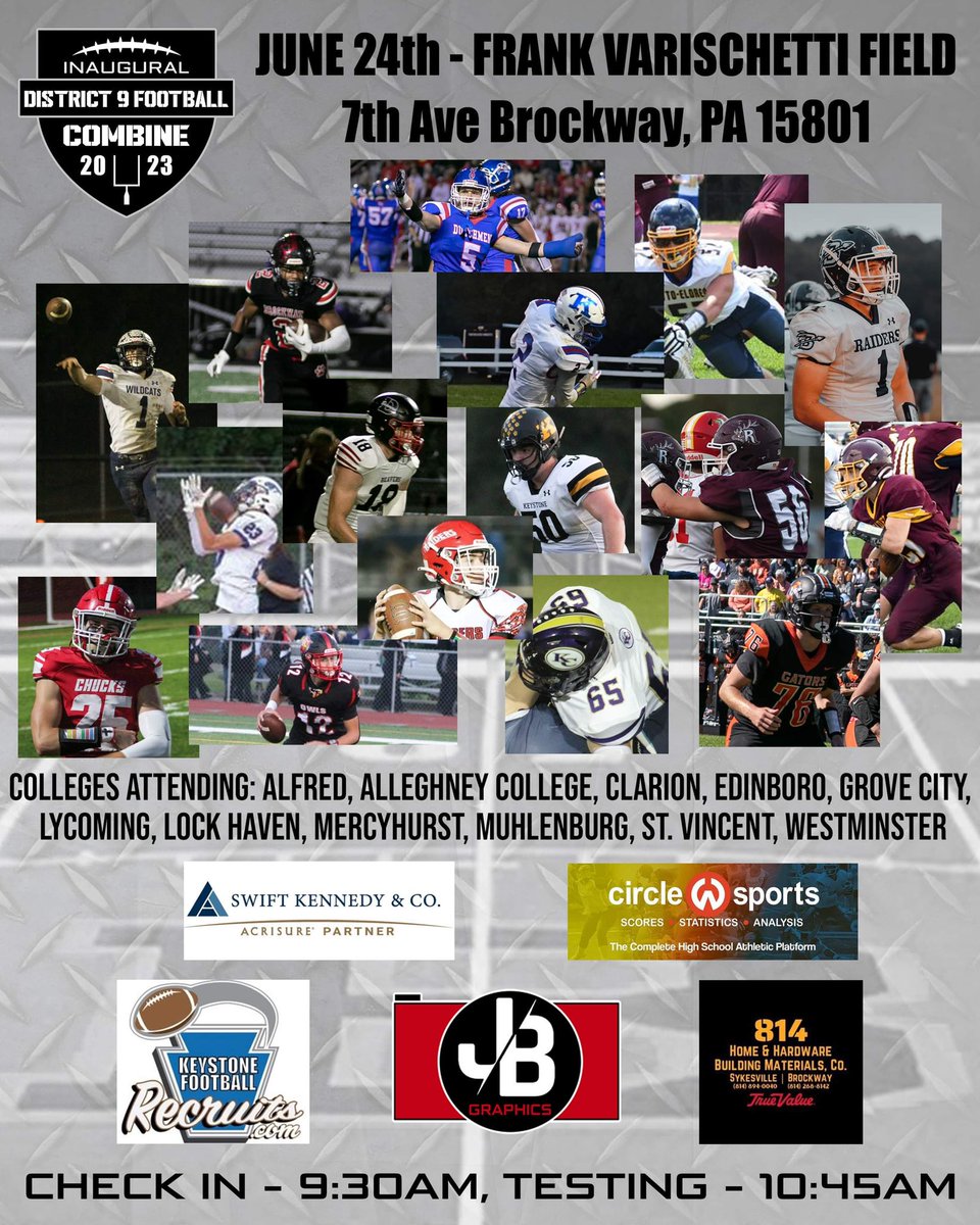 The format is set. The roster is set! A little over two weeks away from the first ever D9 combine !!! Cannot wait to see these athletes compete