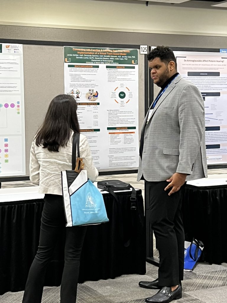 Posters, posters and more posters presented by the University of Miami at #CI2023dallas. What’s unique about UM? Our posters spread across 4 disciplines and highlighted our TRUE multi-disciplinary team! <a href="/ThaisTo19713674/">Thais Toledo</a> <a href="/ivette_cejas/">Ivette Cejas</a> <a href="/J_McNair_AuD/">Jordan McNair</a> 
#jennycoto #domilochet