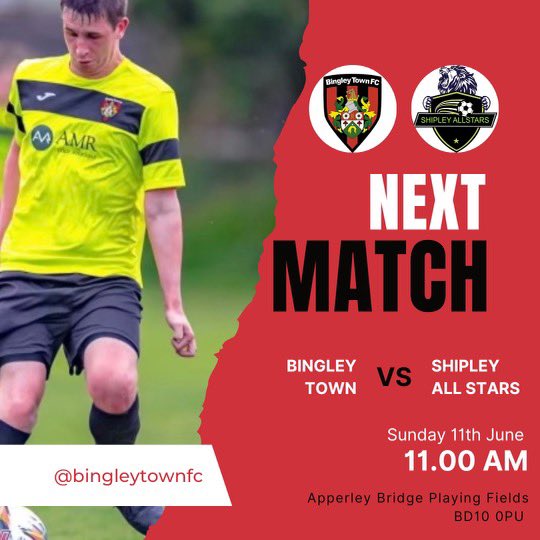 On Sunday we begin our 2023 Bradford Summer Cup with a trip to Apperley Bridge to face Shipley All Stars. All support is welcome! 

🔴⚫️🔴⚫️

#BTFC