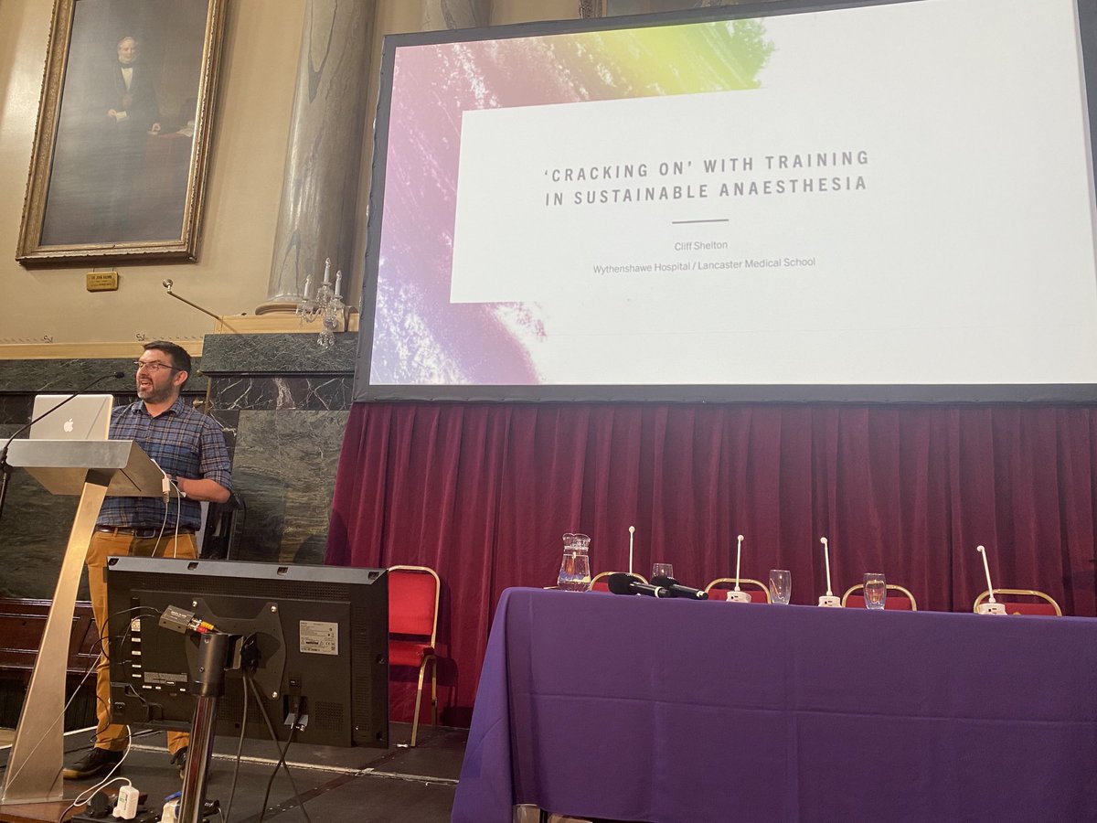 ⁦@DrCliffShelton⁩ talks to us about how we are first to have integrated sustainability into the curriculum but how do we deliver it? ⁦<a href="/RCoANews/">Royal College of Anaesthetists</a>⁩ #CTmeeting2023 #sustainabilty