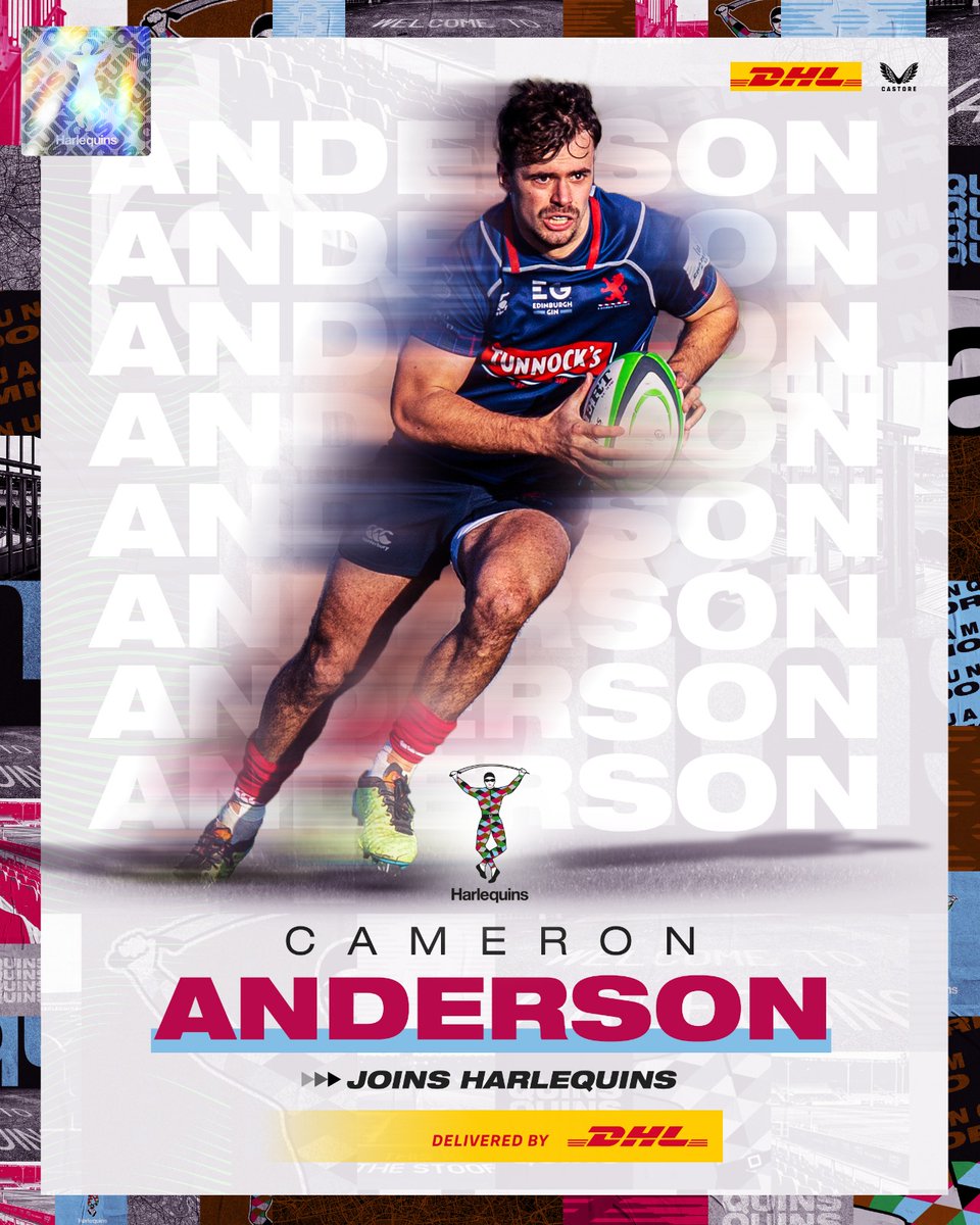 ✍️ Harlequins are excited to announce the signing of London Scottish utility-back Cameron Anderson 🤩 📲 quins.co.uk/Article/harleq… 📦 Delivered by @dhlexpressuk #COYQ