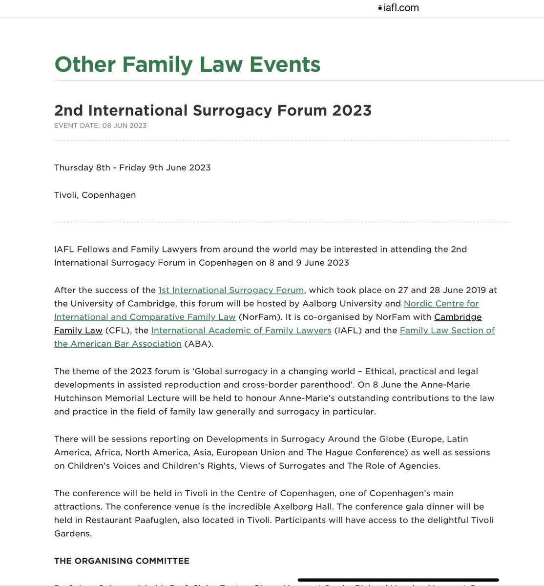 II Foro Internacional de #GestaciónSubrogada: 
Subrogación global en un mundo cambiante: desarrollos éticos, prácticos y legales en reproducción asistida y paternidad transfronteriza
8 y 9 de junio 2023, Copenhague

Podéis seguirlo en #intlsurrogacy2023
iafl.com/events/other-e…