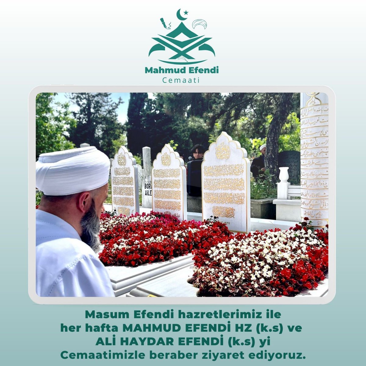 DernegiGoz's tweet photo. Masum Efendi hazretlerimiz ile
 her hafta MAHMUD EFENDİ HZ(k.s) ve
ALİ HAYDAR EFENDİ (k.s)'yi
Cemaatimizle beraber ziyaret ediyoruz.

Bank of America #kendiyolumuzda Hafize Gaye Erkan Batman'daÖzgür Demirtaş
Pendik Benzine 2,35 Bahadır Yenişehirlioğlu Kadir Şeker Kübra Par https://t.co/KA5vEdaPaW