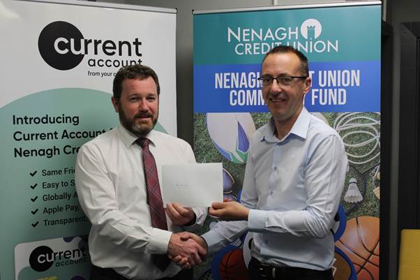 Tom Boland of Defibs For Life Nenagh  pictured here  accepting a cheque from Pat Naughton CEO Nenagh Credit Union. Many thanks Pat, Ger and staff for your support 👏💪👍
#DefibsSaveLives #communityspirit