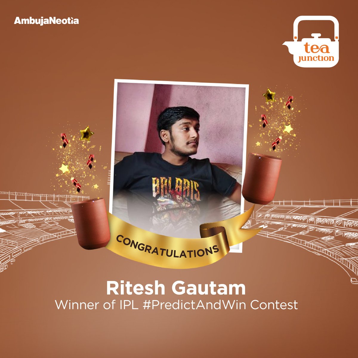 🎉 We extend our heartfelt #congratulations to  @RiteshGautam for their outstanding performance in Tea Junction's exciting #PredictandWin contest! 🏆 Your remarkable predictions have earned you well-deserved victory, making you true champions among participants. 🎉🥳